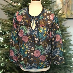 J.Crew Abigail Borg sheer top size medium